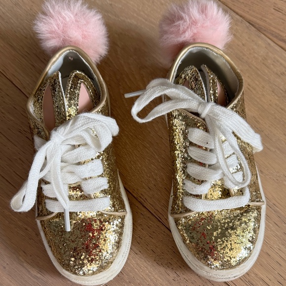 Gold Glitter Bunny Sneakers - Picture 4 of 7